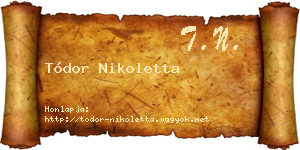 Tódor Nikoletta névjegykártya